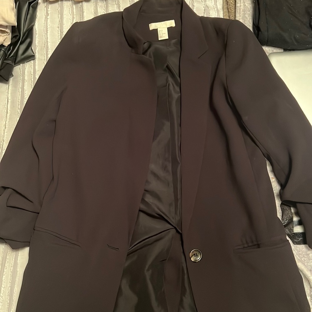 Ruched detail blazer